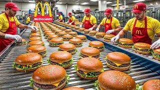 How McDonald's Burger Patties Are Made in Factory | Step by Step Process🍔