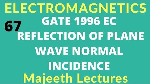 GATE 1996 EC Electromagnetics Reflection of Plane wave normal incident