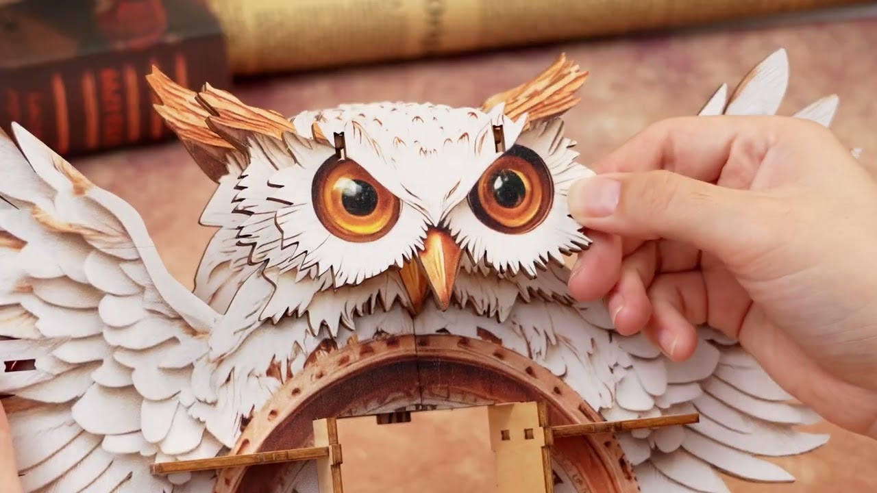 Snowy Owl 3D Wooden Puzzle Clock | Cutywood DIY Craft Kit