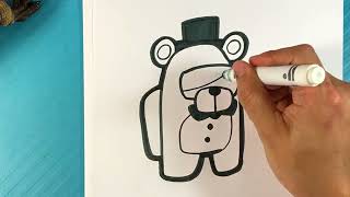 How To Draw Among Us Five Nights At Freddys
