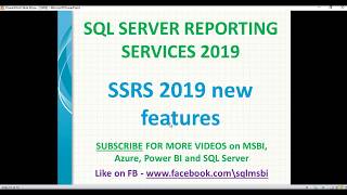 SSRS 2019 new features | ssrs new features