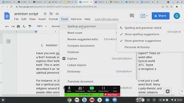 Using spell check on google docs