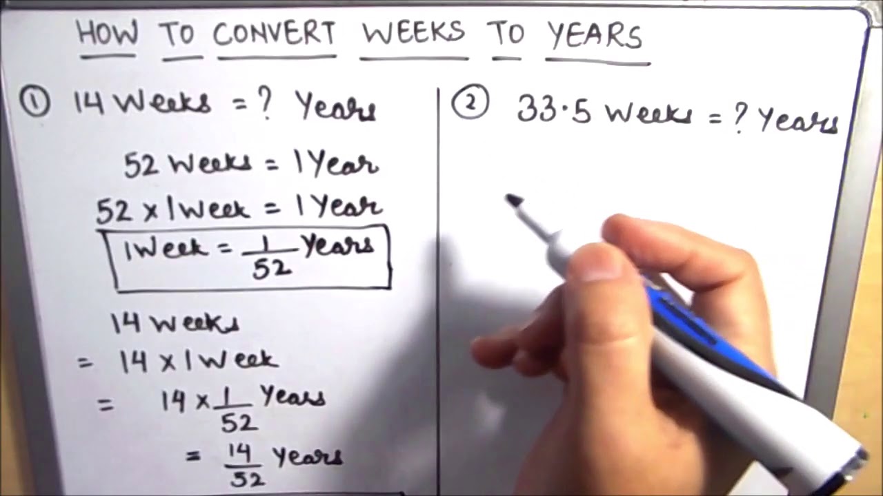 How to convert weeks to years easily / Converting weeks to years / week