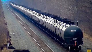Long CSX Caterpillar Train Overhead View