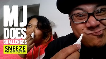 MJ DOES CHALLENGES: SNEEZE WITH YOU EYES OPEN CHALLENGE!