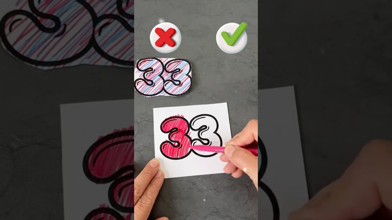 Coloring and cutting out cyfra 33 🥳 