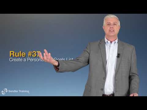 Rule #37: Create a Personalized Goals List - Sandler Rules for Sales Leaders