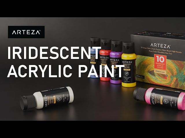 🎨Arteza Iridescent Acrylic Paint, 60ml Bottles (Set of 10) 