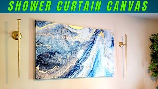 *NEW* DIY SHOWER CURTAIN WALL ART!  (Under $20)