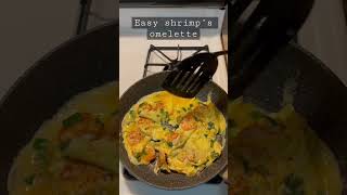 Easy shrimp’s omelette for breakfast cooking  easyrecipe shrimp