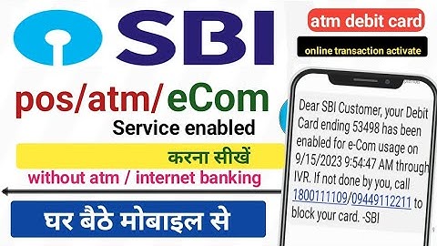 sbi eCom service activated kaise kare 2024 | how to enable pos/atm/ecom services in sbi debit card