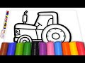 🚜 Tractor Fun: Rev Up Your Creativity with our Tractor Coloring Page! 🎨 / Akn Kids House