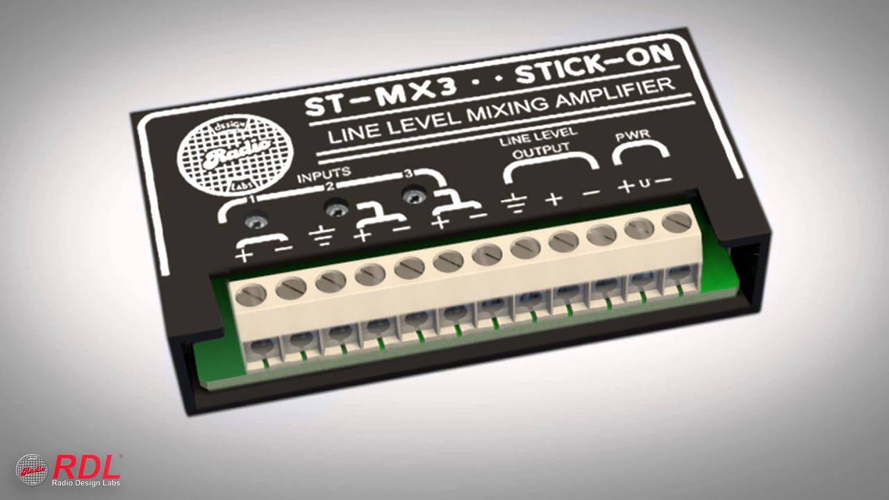 RDL ST-MX3 3 Channel Audio Mixer - Line input and output - YouTube
