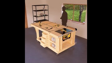 4x6 ft DIY Flip-Top Workbench Plans #ad #woodworkingplans #workbench #diyprojects #dewalt #woodwork