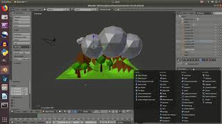 Blender LowPoly 3: Adding Clouds to the Landscape