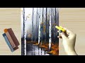 Soft pastel drawing  how to draw step by step misty autumn forest landscape paintingdrawing