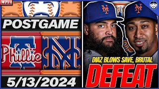 Mets vs Phillies Postgame | Diaz BLOWS Save, Ump SCREWS Mets | Highlights & Recap | 5/13/2024