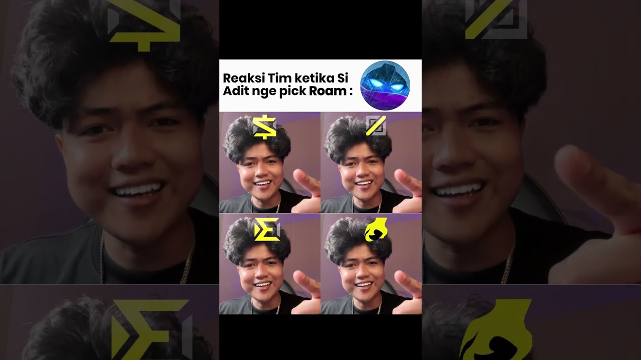 Reaksi tim ketika Adit nge pick Roam #mobilelegends