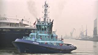 Fawley Oil Terminal Tugs Apex, Phenix, Tenax and Vortex in Southampton.