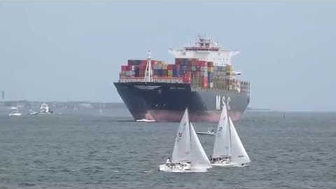 Container ship MSC Rania enters Charleston Harbor 2019