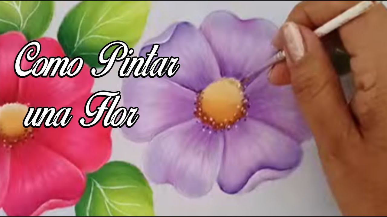Como Pintar una Flor en Color Lila