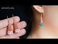 Raindrops earrings. How to make beaded earring. Jewelry making