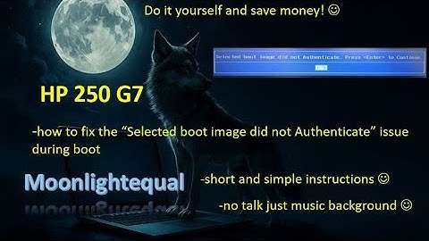 HP 250 G7 - fix the “Selected boot image did not Authenticate” issue during boot
