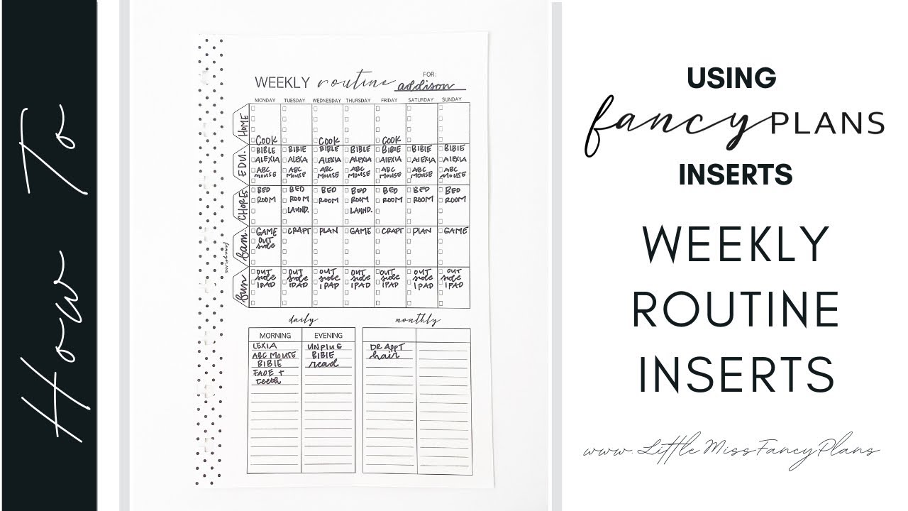 Routine Inerts HOW TO SERIES: Weekly Routine Inserts - YouTube