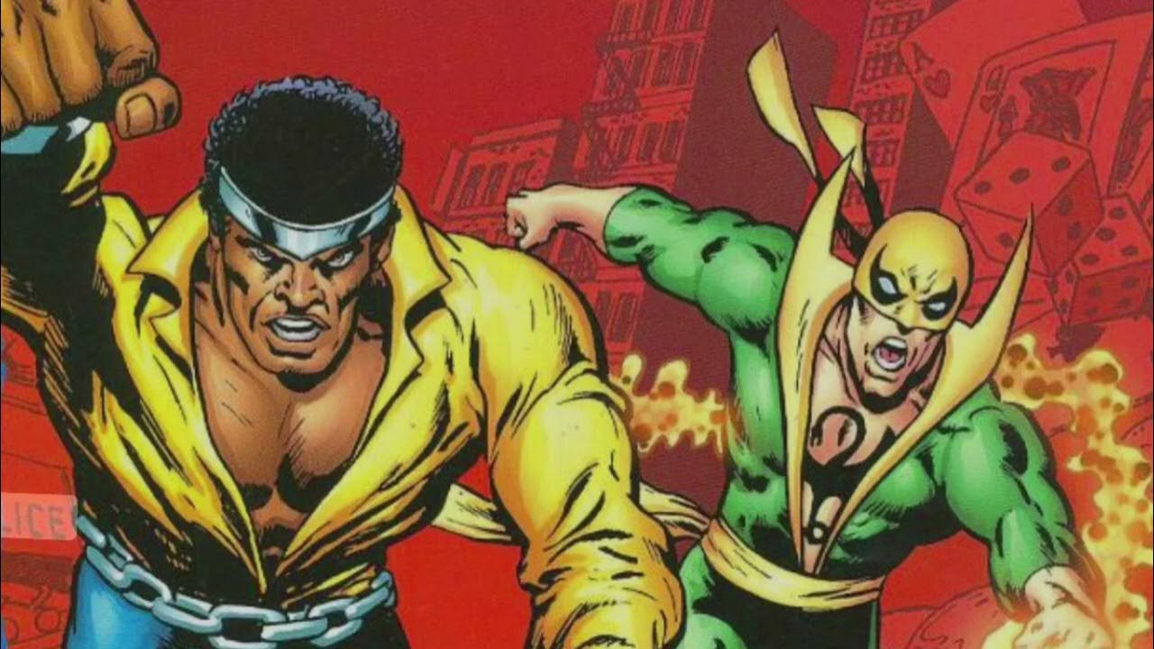 Power defenders. Люк Кейдж (Marvel Comics). Герои по найму Марвел. Luke Cage Marvel. Хунгана Марвел.