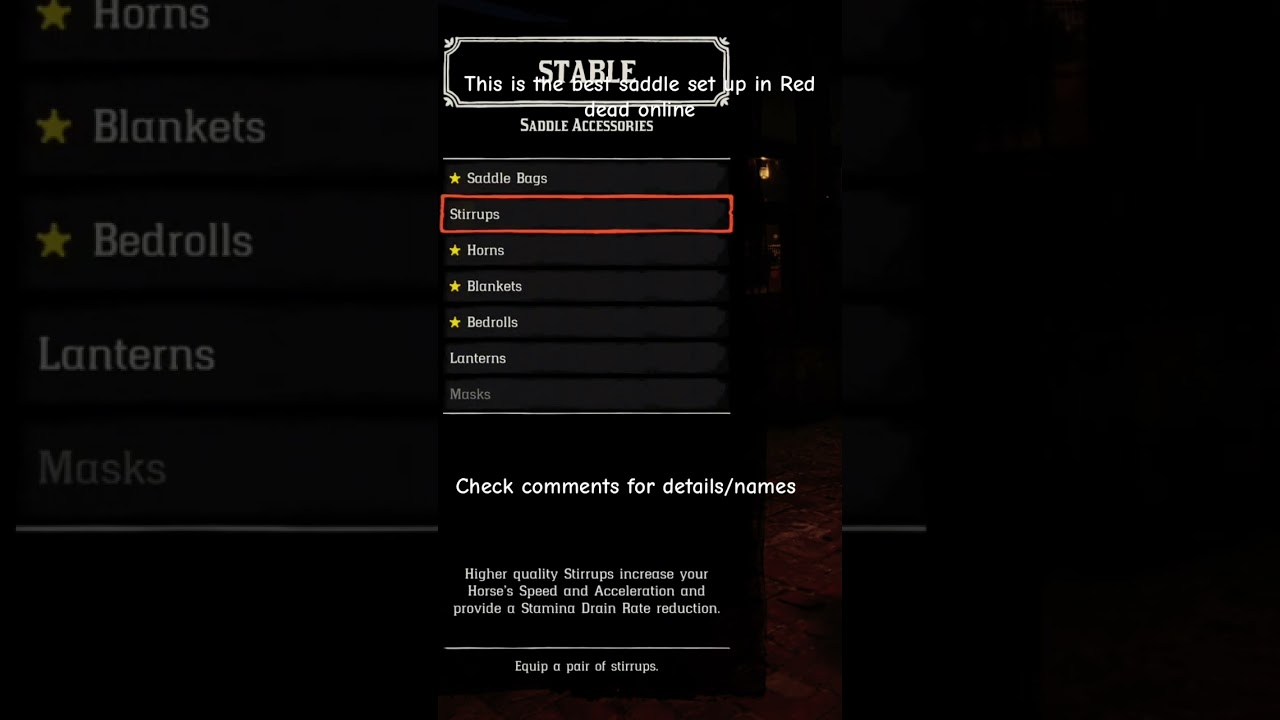 Best saddle set up in red dead online