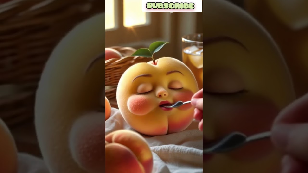"This Peach Has a Face?! 🍑😴 | Cute Fruit Art"