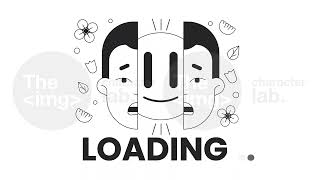 Shy guy split face bw loading animation