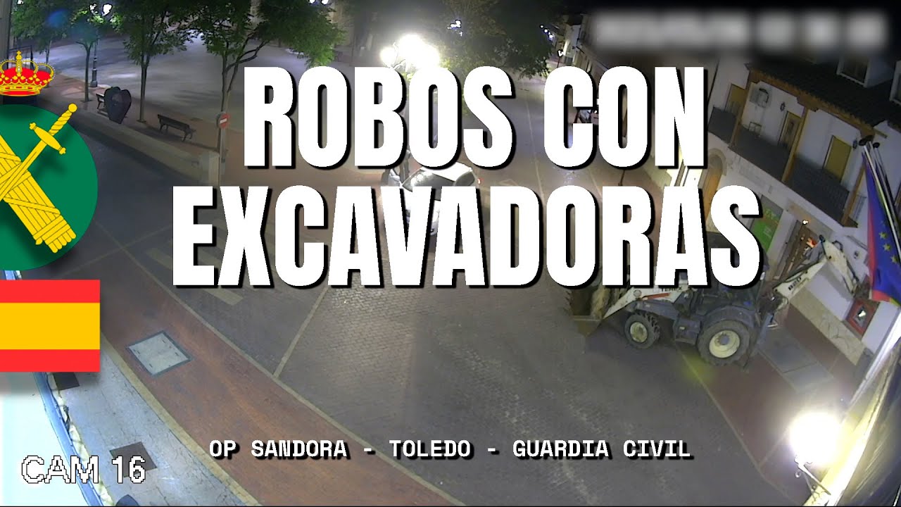 Detenidos por reventar con una excavadora dos cajeros automáticos en un pueblo de Toledo