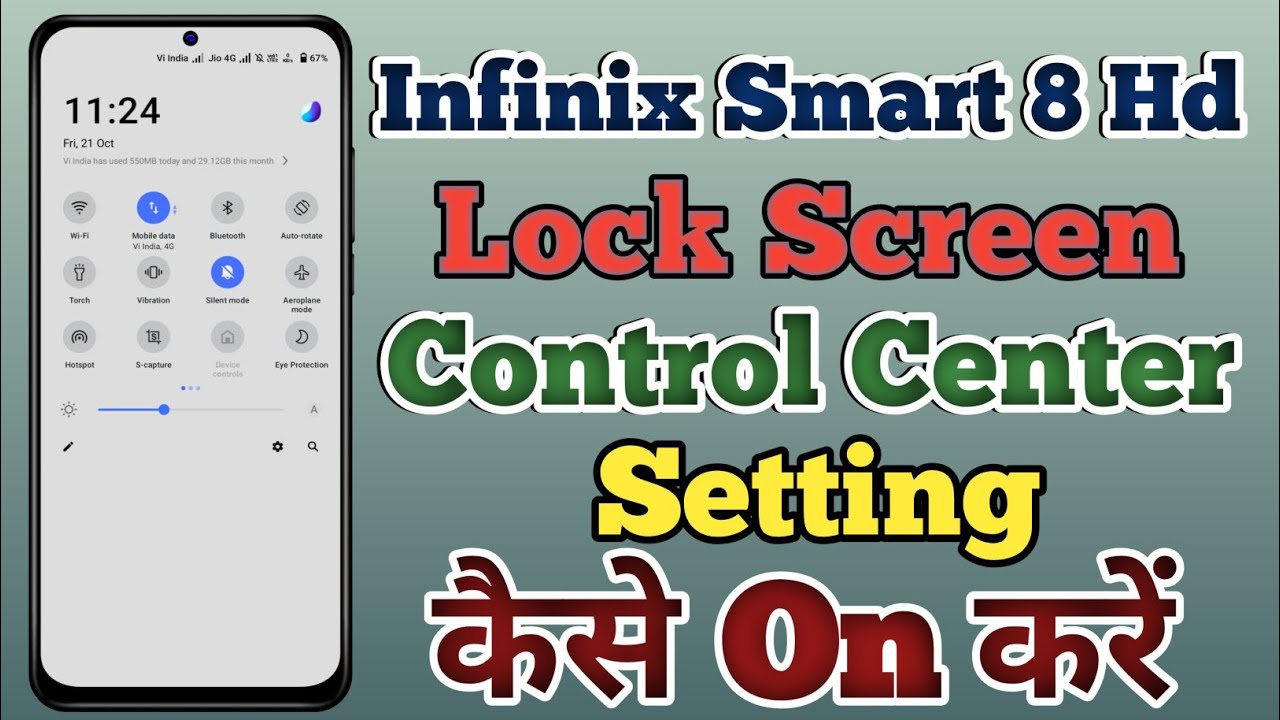 Infinix Smart 8 hd Lock Screen Control Centre Setting Kaise On