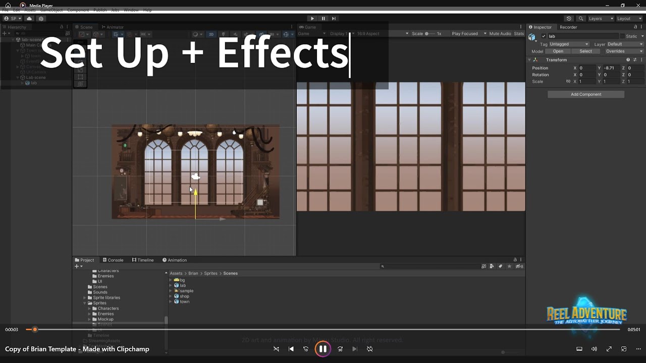 2D Animation Time-lapse | Lab [1/2] Set Up + Effects | Reel Adventure ...