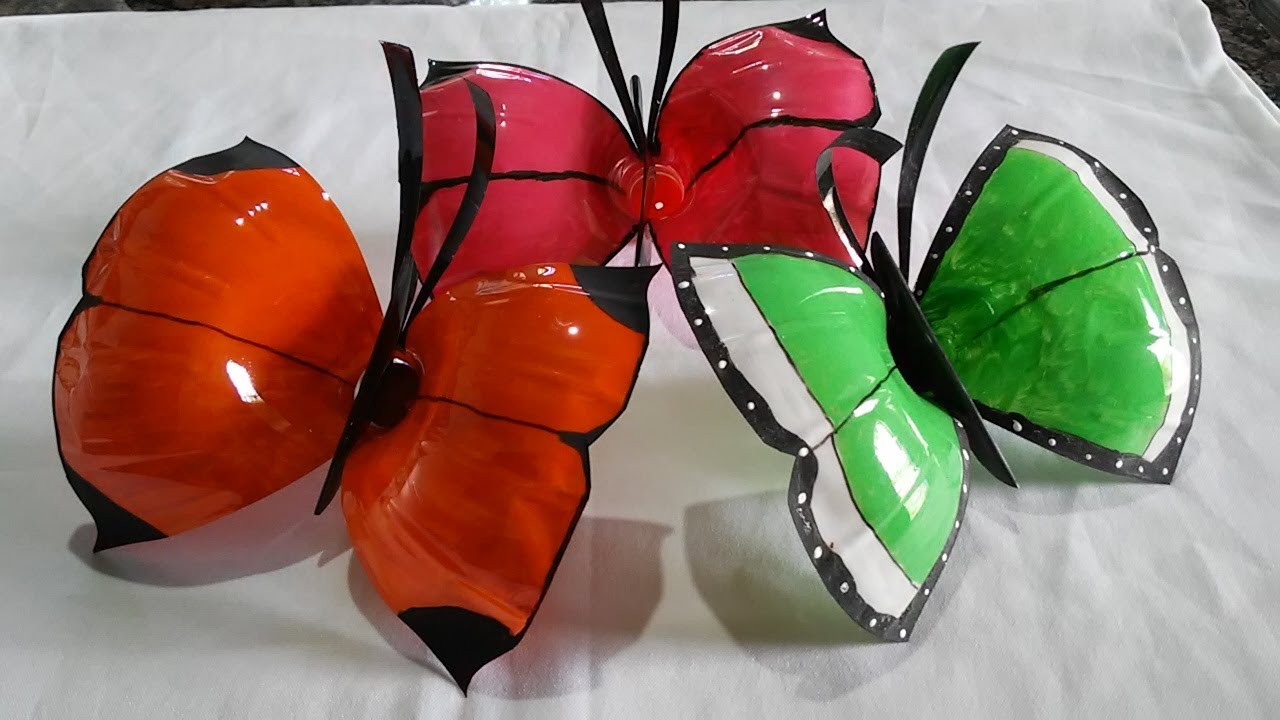 BORBOLETA DE GARRAFA PET - FÁCIL E SUPER LINDA