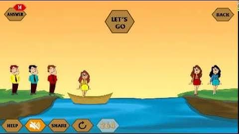 River Crossing IQ Logic 6 Answer | 3 Couples Picnic