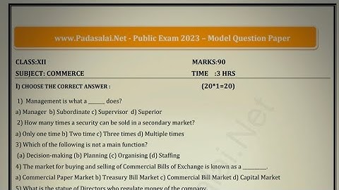 12th std commerce public exam model question paper 2023