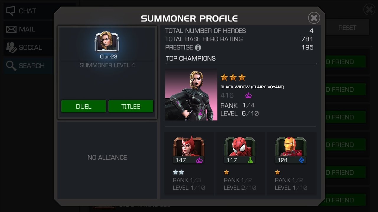 Mcoc : day 18 black widow Clair voyant easy duel target