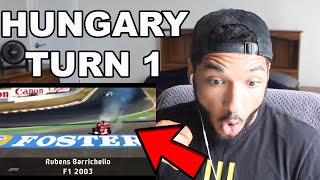 American FIRST REACTION to ALL TURN 1 CRASHES AT HUNGARORING (Hungary GP Crashes)