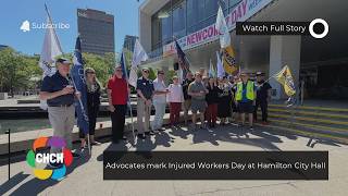 Advocates mark Injured Workers Day at Hamilton City Hall