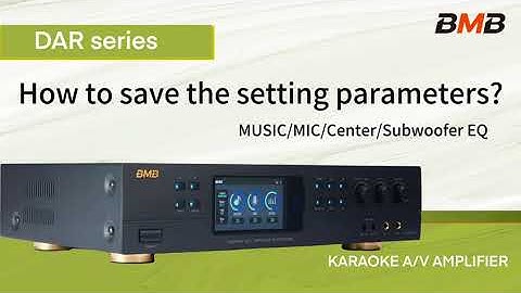 How to save the setting parameters of BMB DAR series
