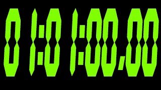 #330 61 Minute Stopwatch with black bacground and green digits 720p