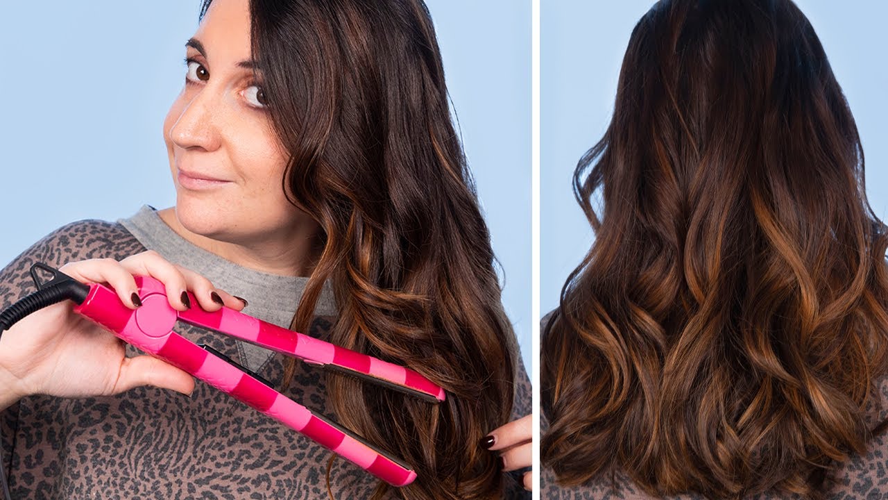 make big curls with a flat iron