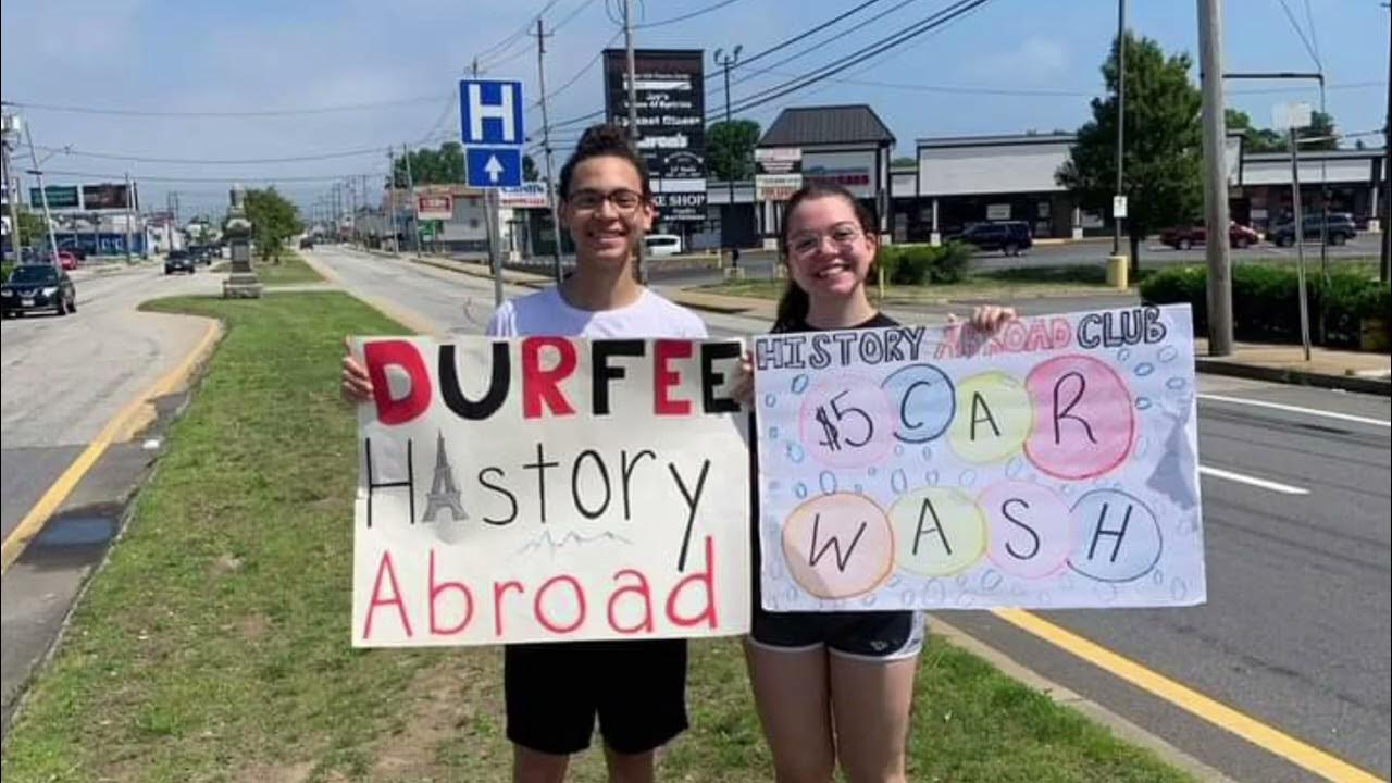 Durfee History Abroad Holds Fundraising Car Wash At AutoZone In Fall River YouTube