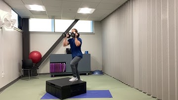 Dumbbell Step Up to Overhead Press