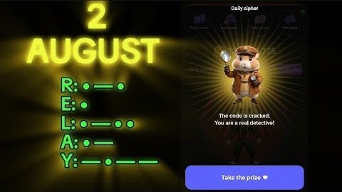 August 2 Hamster Kombat Daily Cipher Morse Code today 2024 |Get 1,000,000 free coins, tokens airdrop
