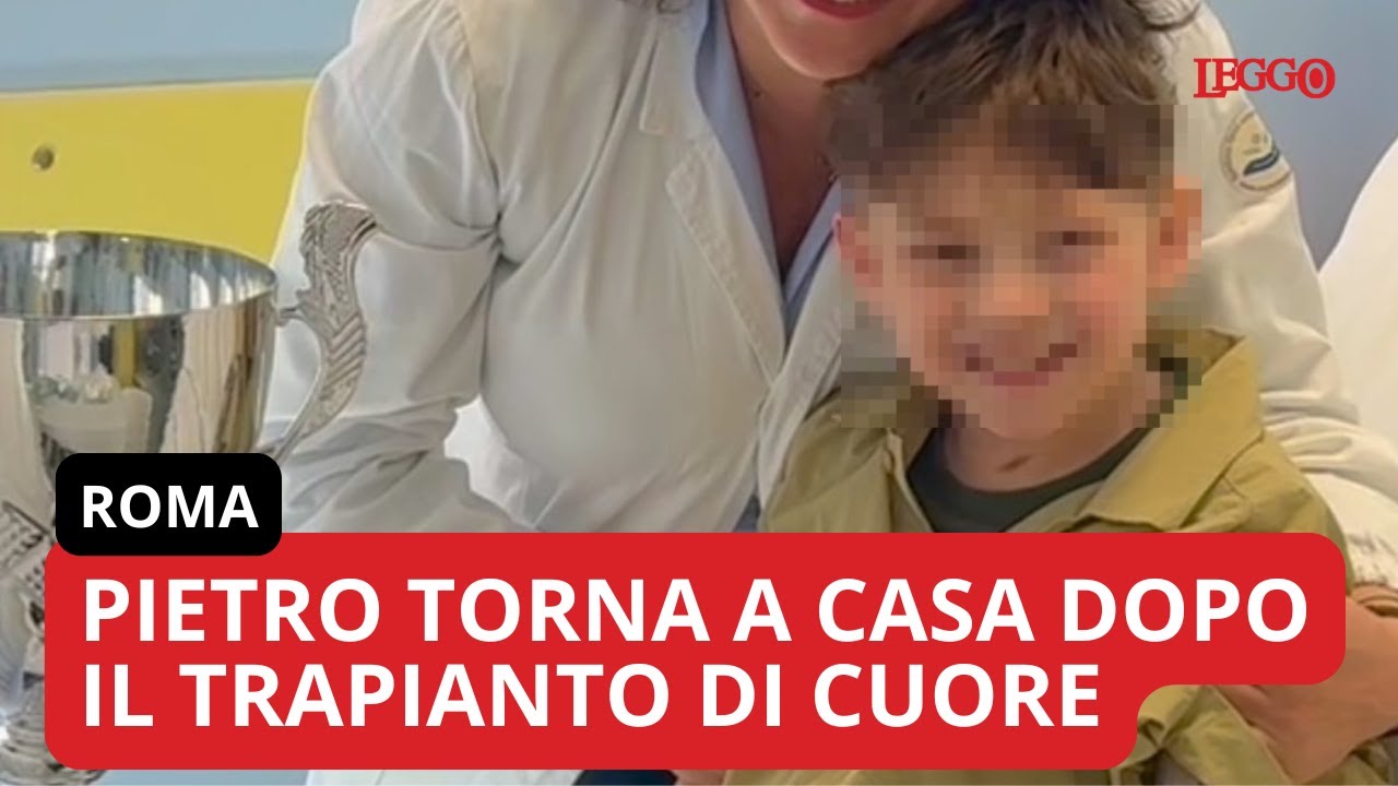 Pietro torna a casa dopo il trapianto di cuore al Bambino Gesù - YouTube