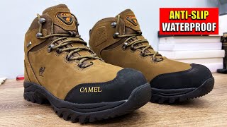 CAMEL anti-slip, waterproof Hiking BOOTS - Unboxing