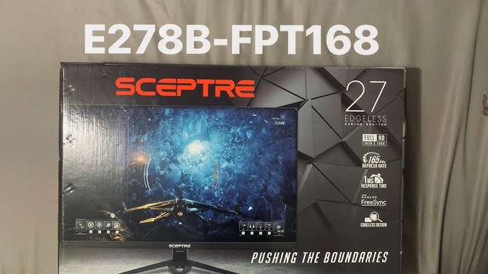 Sceptre 27-inch IPS Gaming Monitor up to 165Hz DisplayPort HDMI 300 Lux 99%  sRGB Build-in Speakers, Machine Black (E278B-FPT168)